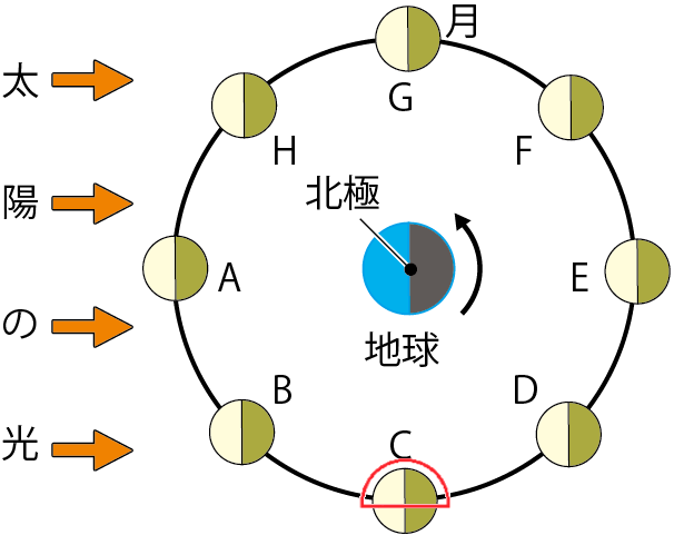 月の見え方C